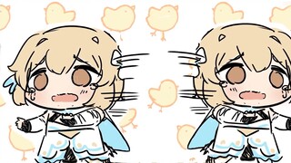 Baby Noelle menerima hadiah gadis berwarna merah