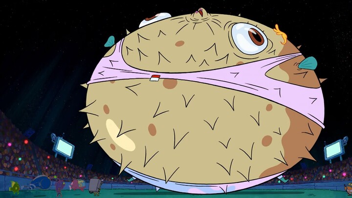 What a huge porcupine fish!