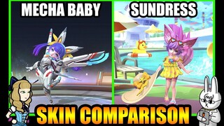 NANA SUNDRESS SUMMER SPECIAL SKIN EFFECTS VS. MECHA BABY EPIC SKIN - MLBB SKIN COMPARISON SERIES