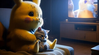 Pikachu brings the kitten home