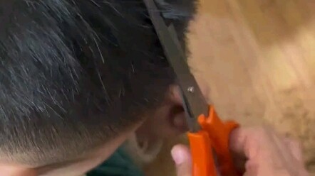 My younger brother thinks getting a haircut is easy.