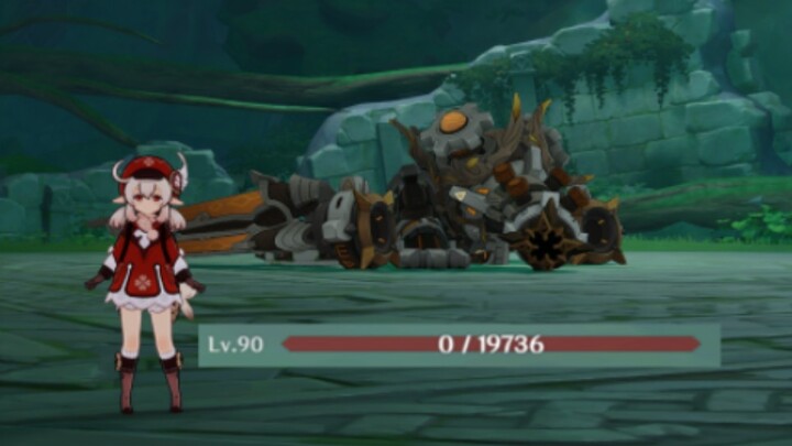 [Genshin Impact] Klee, at 0 HP, successfully defeats the sleeping Eternal Night Dragon Beast