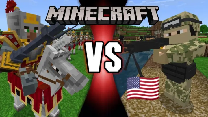 I fought against the US Army with 10 medieval knights in Minecraft (Gone Wrong)