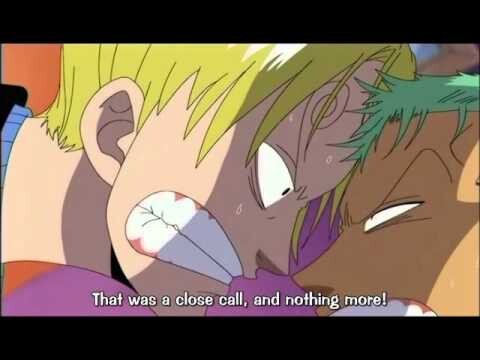 One Piece - Zoro and Sanji, soo close kisses xD very funny