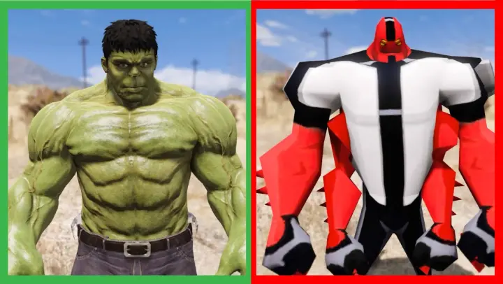 GTA 5 - The Hulk VS Four Arms (Ben10)