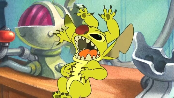 Stitch turned yellow just because he ate the abnormal experimental pollutants~