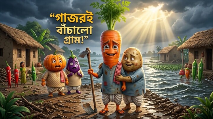 🥕গরিব গাজরই বাঁচালো পুরো গ্রাম!😮🥰|Bangla Cartoon Story😇🥕| বাললা কার্টুন গল্প