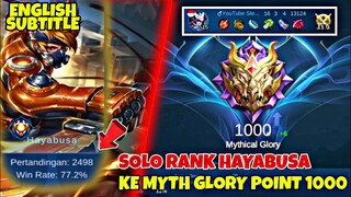 SOLO RANK HAYABUSA ke POINT 1000 ! Stenly Hayabusa Gameplay - Mobile legends