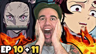 DEMON SLAYER - Episode 10 AND 11 (REACTION)