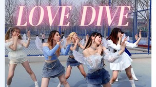 【IVE】在学校网球场被围观的【LOVE DIVE】戴翅膀翻跳有多绝【北理】