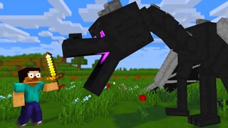 Monster School : POOR TINY HEROBRINE VS EVIL DRAGON - Minecraft Animation