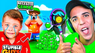 NIÑO POBRE me PIDE GEMAS en STUMBLE GUYS y ESTO PASÓ... 😭