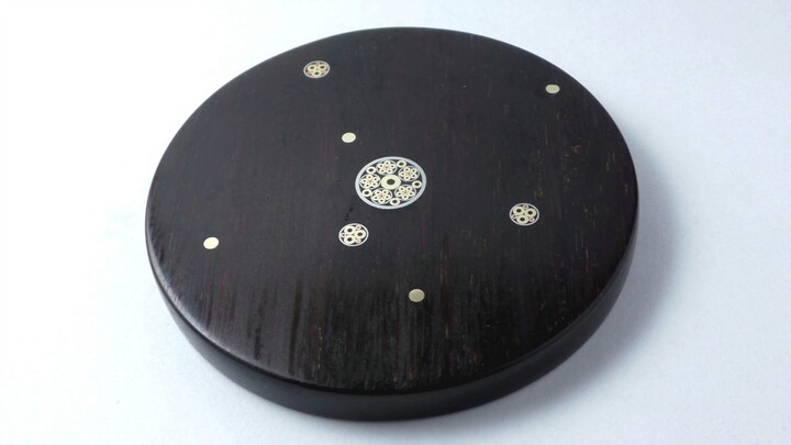 Amir Uzan - 34. Wooden dealer button, made of dark brown bamboo