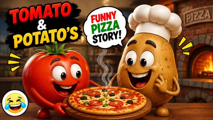 Tomato & Potato's Funny Pizza Story 😂🍅🥔#shorts #AIAnimation #Cartoon #FunnyVideo #TomatoPotato