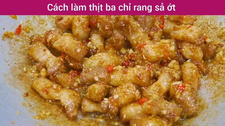 làm thịt ba rọi rang sả ớt