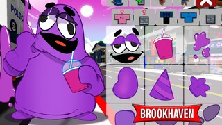 How to turn into MCDONALD'S GRIMACE in Roblox Brookhaven NEW UPDATE!