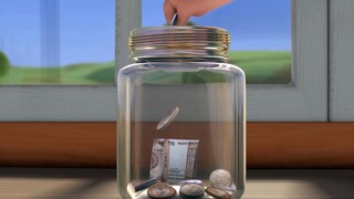 The little boy was reluctant to eat ice cream, so he saved a can of pocket money, just to buy his si
