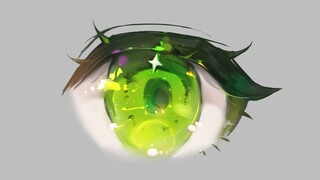 Two-dimensional sparkling gem eye drawing method