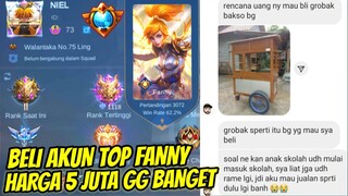 BELI AKUN TOP GLOBAL FANNY 5 JUTA DARI ABANG TUKANG BAKSO ! INI AKUN GG BANGET ! Mobile Legends