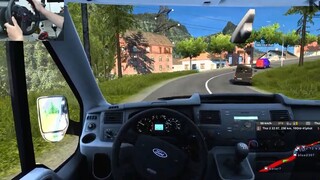 ETS2 Online - Ford Transit Cùng Hội Xe 16 Chỗ Đi Đường Đèo