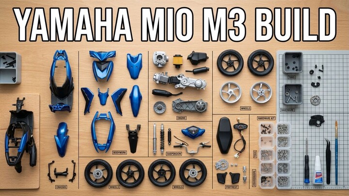 极致丝滑！从零件到整车：雅马哈Mio M3金属蓝装配