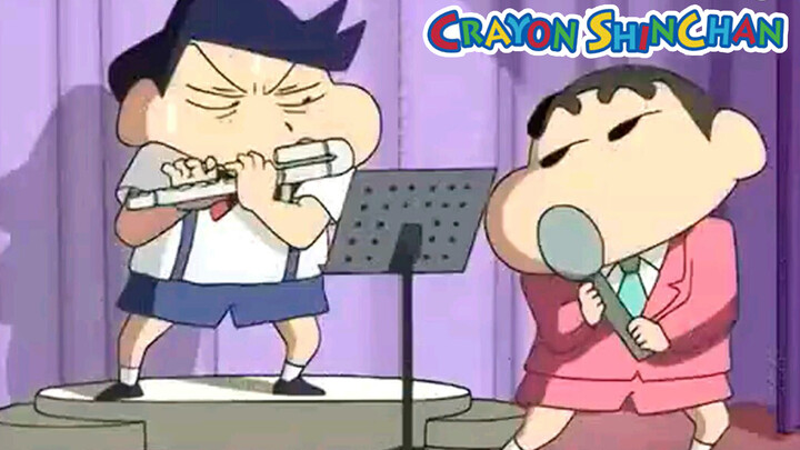 [Crayon Shin-chan] Shin chan and Toru Kazama singing the theme song