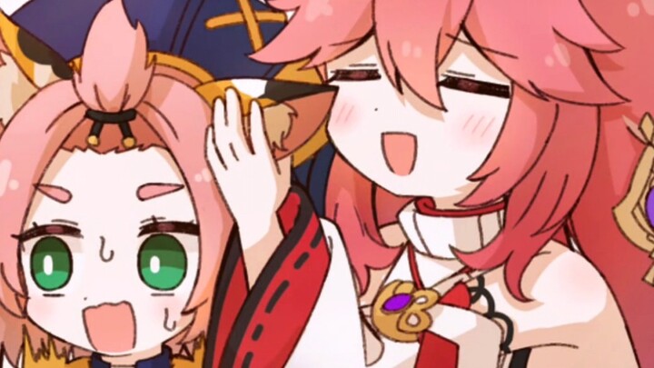 [Genshin Impact Cute] Foxes like furry things! Diona is so cute, Klee is stunned