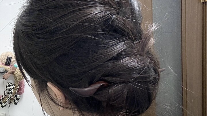 สอนทำผมมวยแบบมีเท็กซ์เจอร์ฟูเต็มศีรษะ