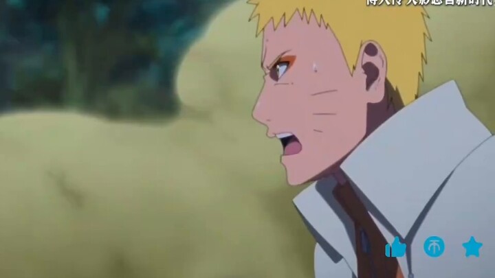 Sasuke fights Otsutsuki Kinshiki with one hand and has the upper hand