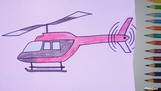 Cara Mudah Menggambar kapal Helikopter | Tutorial Indonesia