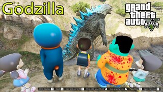 GTA 5 Mod - Biệt Đội Nobita Doremon Xuka Xeko Đi Truy Tìm Quái Vật GODZILLA