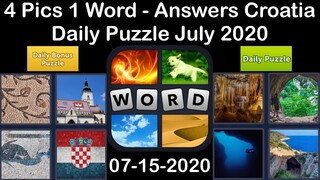 4 Pics 1 Word - Croatia - 15 July 2020 - Daily Puzzle + Daily Bonus Puzzle - Answer - Walkthrough