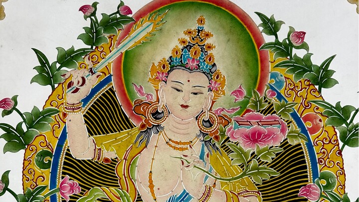 Manjusri Bodhisattva, carved with tens of thousands of knives, almost broke his waist