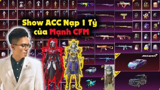 SHOW ACC PUBG MOBILE NẠP 1 TỶ CỦA YOUTUBE MẠNH CFM