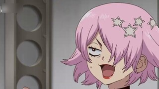 Game pembuka Senku adalah tentang menggosok tangan, sementara Geno menang dengan mudah dan mantap se