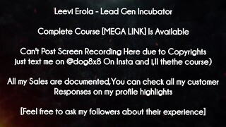 Leevi Erola course - Lead Gen Incubator download