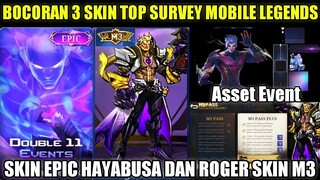 BOCORAN 3 SKIN TOP SURVEY MLBB!!! SKIN EPIC HAYABUSA,SKIN ROGER M3, DAN SKIN KAGURA STAR ANNUAL