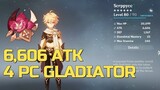Aether with 6,606 ATK 4pc gladiator set archon quest showcase | Stream Highlights