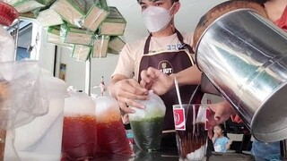 ชาเขียวมะนาวเปรี้ยวหวาน โอเลี้ยงหอมเข้ม ชาเนสที"กาแฟถุงกระดาษรถเข็นริมทาง