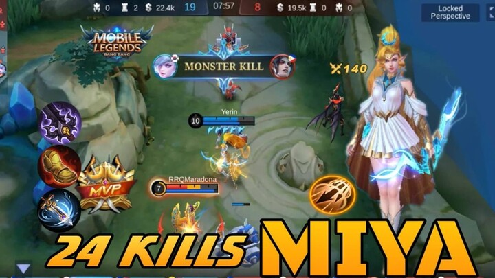 24 KILLS MIYA + MANIAC MVP MM PLAYER New Build MLBB