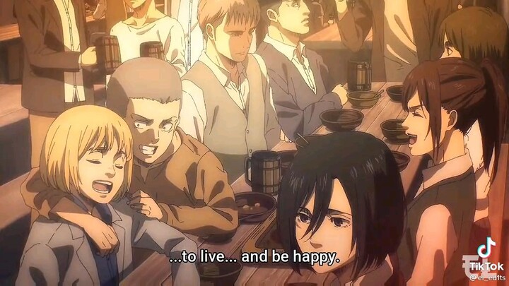 Eren just want to save here friend and live longer