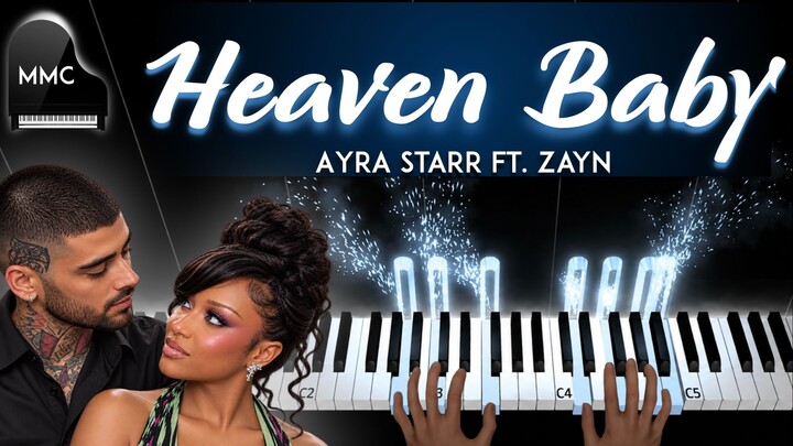 Heaven Baby by Ayra Starr ft. ZAYN piano cover/tutorial + sheet music