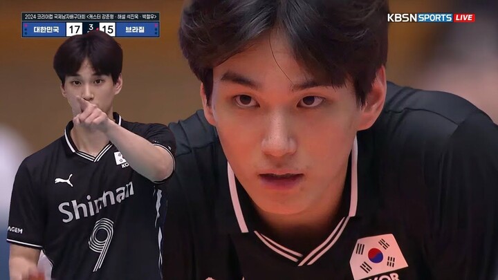 [2024.07.14] 2024 코리아컵 국제 남자 배구대회 𖤐 🇰🇷 vs 🇧🇷 CUT #임성진 #limsungjin