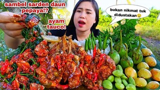 BARU COBA NGEUNAH⁉️ AYAM TAUCO SAMBAL SARDEN DAUN PEPAYA LALAPAN JENGKOL MENTAH PETE TERONG CABE