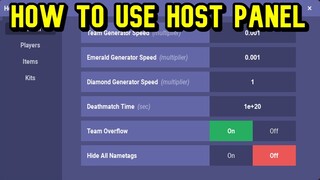 (Out Of Date) How To Use Host Panel/Custom Commands - Roblox Bedwars