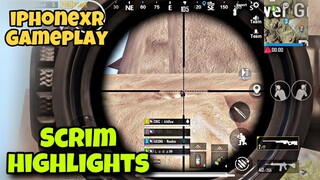 PRO SCRIMS (TIER 1) iPHONE XR 4 FINGER GAMEPLAY | MONTAGE HIGHLIGHTS [PUBG MOBILE]