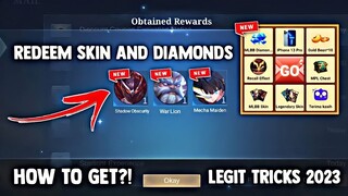 HOW TO GET FAST REDEEM CODE SKIN AND DIAMONDS + REWARDS!? LEGIT WAY! | MOBILE LEGENDS 2023