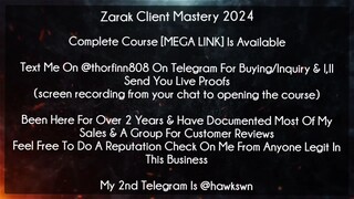 Zarak Client Mastery 2024 Course download
