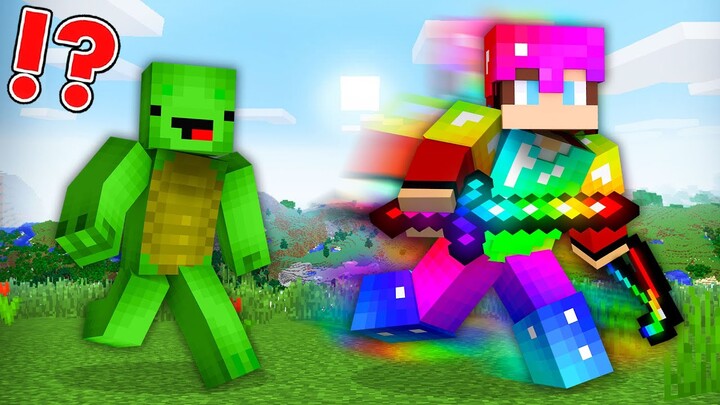 Rainbow Armor Speedrunner vs Hunter in Minecraft - Maizen JJ and Mikey