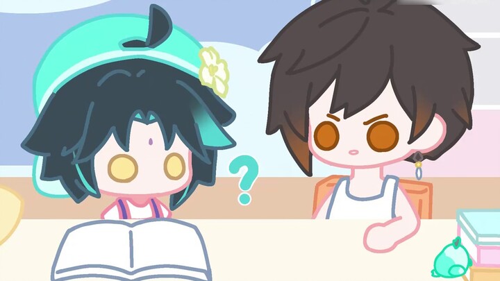 [Genshin Impact Handwritten] Zhongli doesn't want to tutor homework